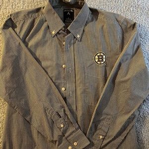 Men's BOSTON BRUINS collared long sleeve button shirt